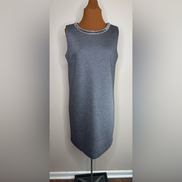 Cynthia Rowley Jewel Neck Midi Dress Gray Size 6 - Picture 1 of 9
